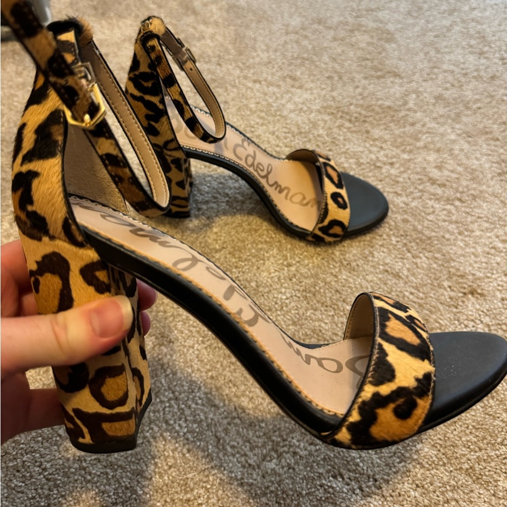 NWOT - Sam Edelman Yaro Ankle Strap Leopard Print Heels - Size 7